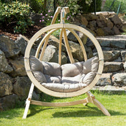 Hammock Chair - Globo Single Taupe Hanging Chair - (Weatherproof Cushion)